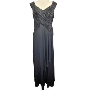 Ursula of Switzerland Black Maxi Cocktail Dress Size 10 New with Tags